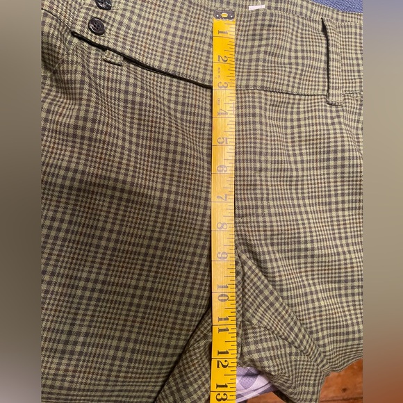 NWT Urban Outfitters Y2k Plaid Green Wide Belted Boot Flare Pants sz 14 - Picture 9 of 9